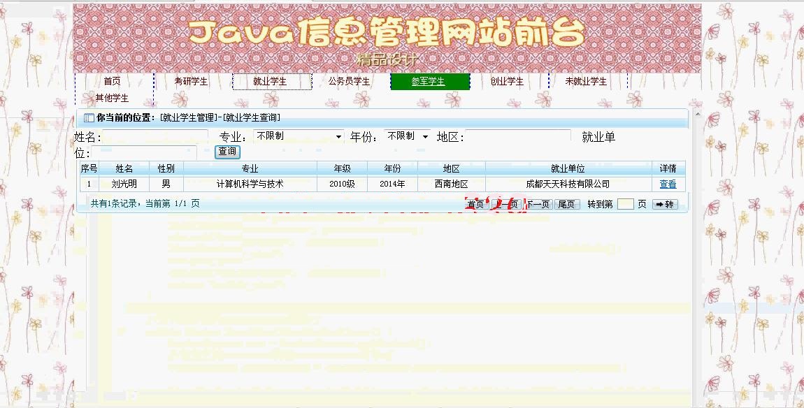 【毕设】jsp717高校毕业生去向管理系统mysql毕业设计