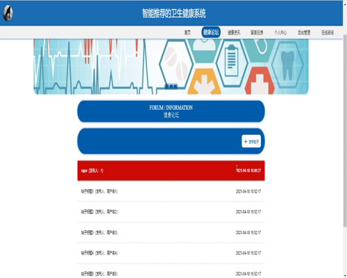 毕设springboot065基于智能推荐的卫生健康系统毕业设计
