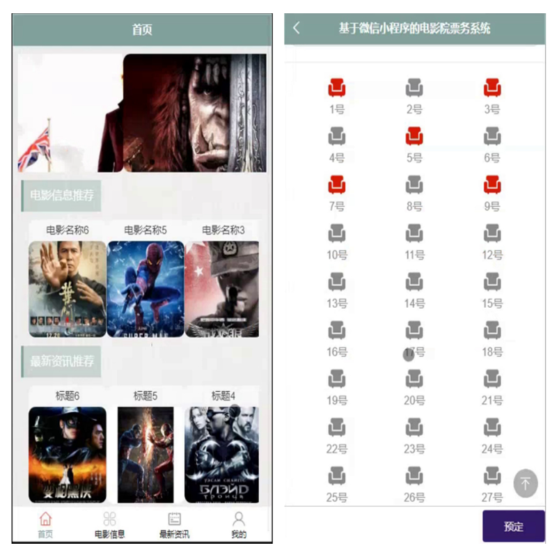 毕设java基于微信小程序的电影院票务系统ssm vue2719毕业设计