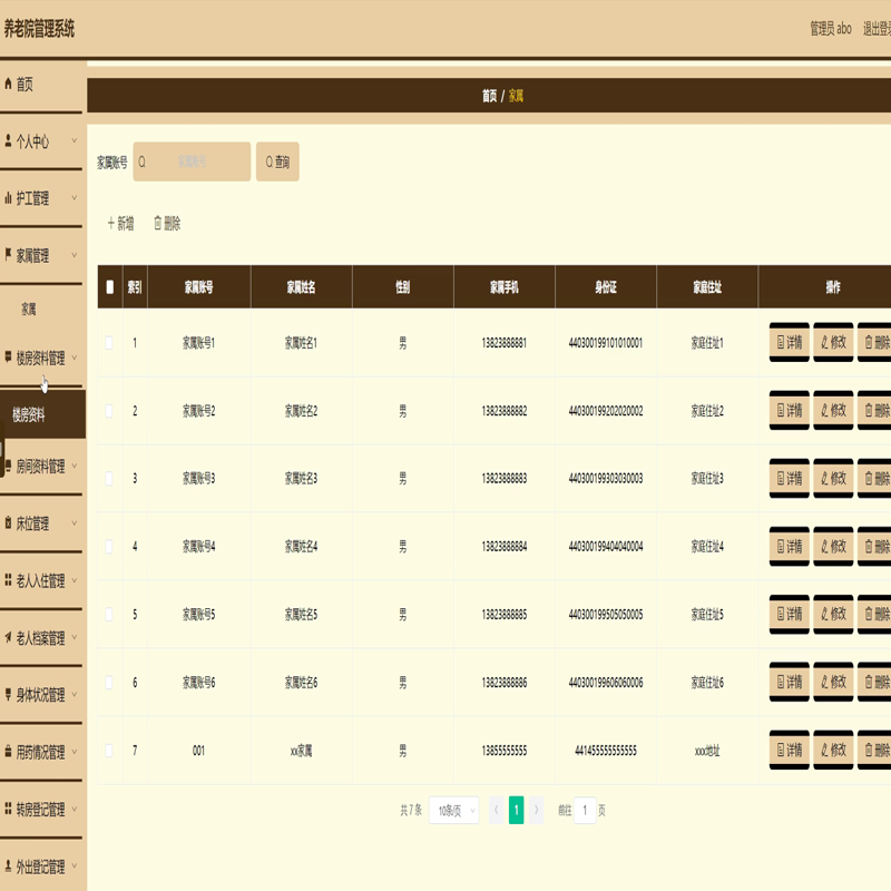 毕设java养老院管理系统ssm vue web3058毕业设计