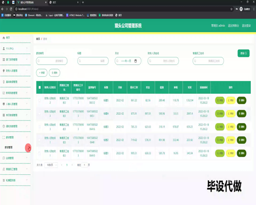 毕设ssm627基于J2EE开发的猎头公司管理系统+vue毕业设计